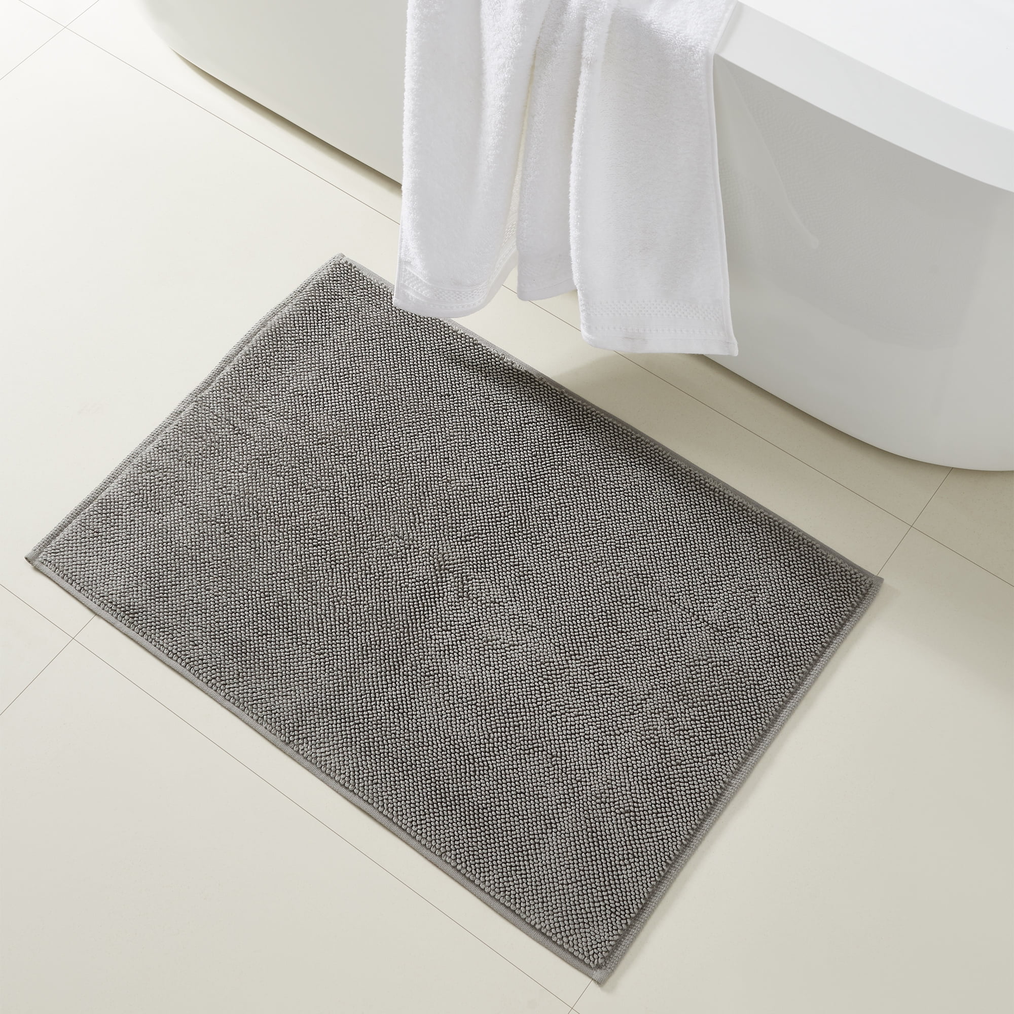 Modern Threads Reversible Bath Rugs 100 Cotton, 20" x 28", Gray