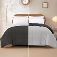 thumbnail image 1 of Modern Threads Down Alternative Reversible Comforter Carbon & Steel King, 1 of 1