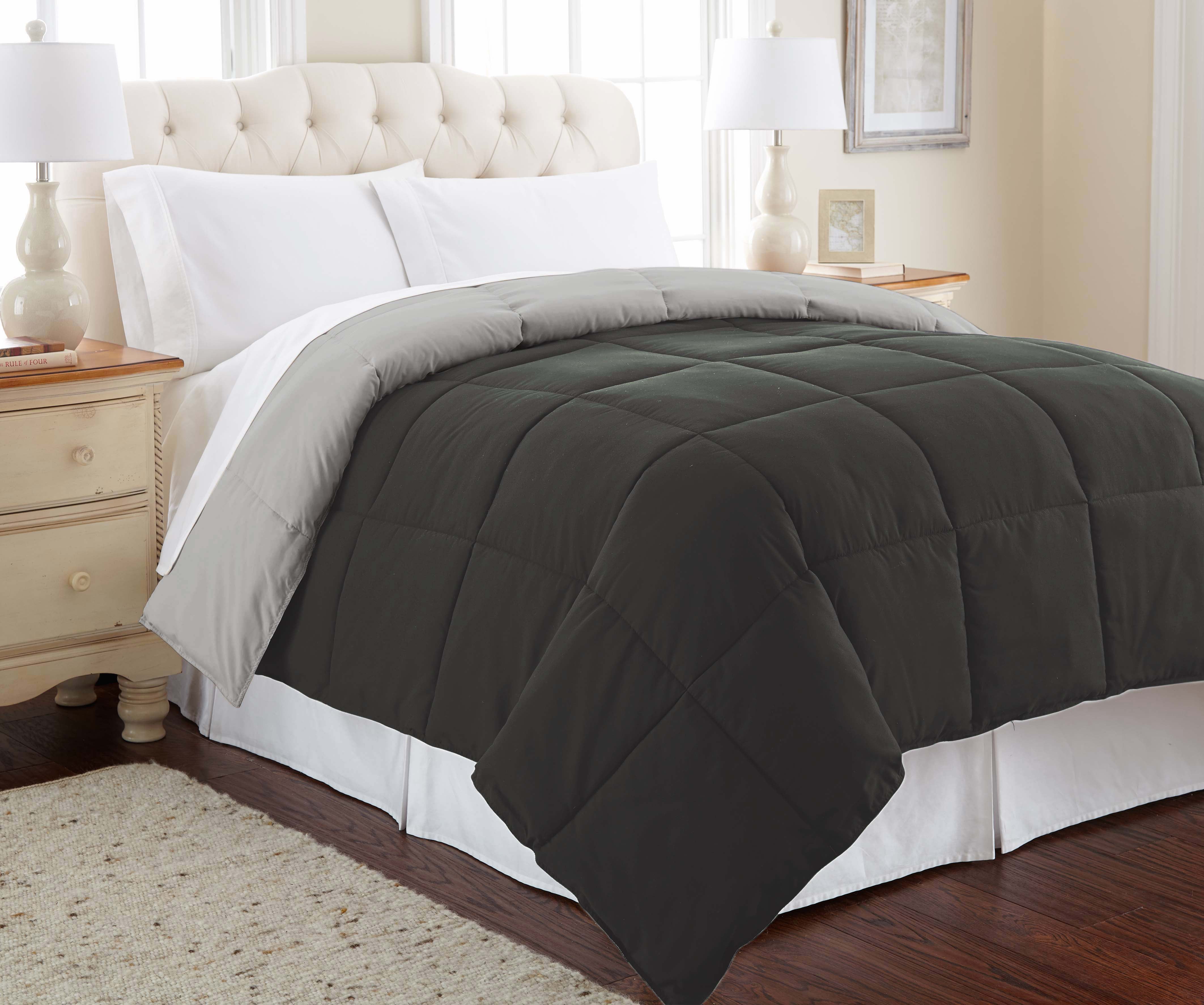 Twin Carbon and Steel Reversible Microfiber Comforter
