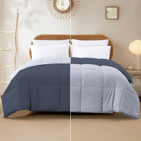 Modern Threads Down Alternative Reversible Comforter Denim & Cloud Full/Queen