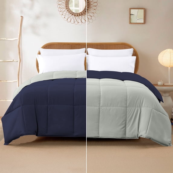 Modern Threads Reversible Eclipse & Silver All-Season Down Alternative Adult Bed Comforter, King