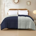 thumbnail image 1 of Modern Threads Reversible Eclipse & Silver All-Season Down Alternative Adult Bed Comforter, Twin, 1 of 18