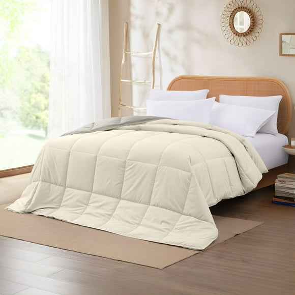 Modern Threads Reversible Ivory & Atmosphere All-Season Down Alternative Adult Bed Comforter, King