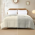 thumbnail image 1 of Modern Threads Reversible Ivory & Atmosphere All-Season Down Alternative Adult Bed Comforter, Queen, 1 of 19