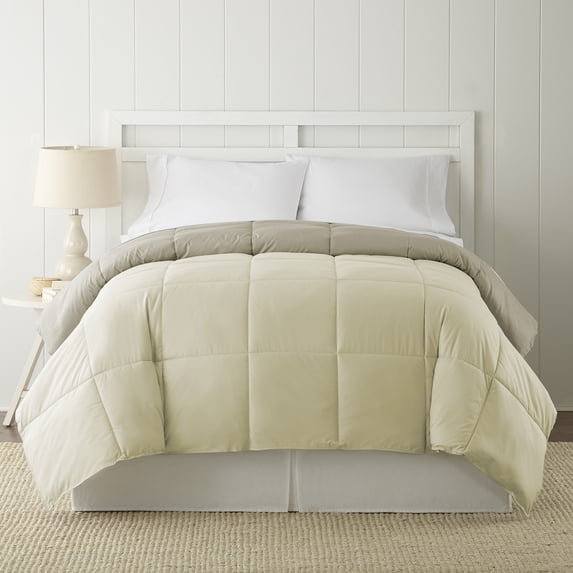 Modern Threads Reversible Ivory & Beige Adult Down Alternative Comforter, King