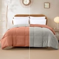 thumbnail image 1 of Modern Threads Down Alternative Reversible Comforter Orange Rust & Oatmeal King, 1 of 19