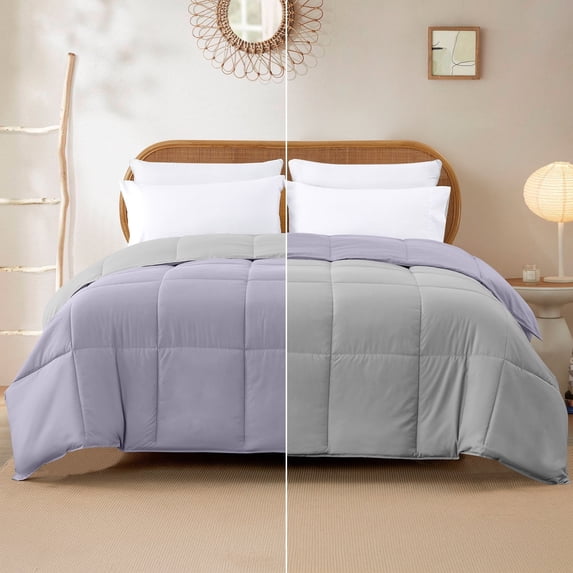 Modern Threads Reversible Purple & Silver Adult Down Alternative Comforter, Queen