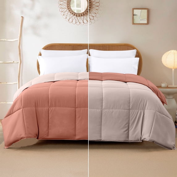 Modern Threads Reversible Rosewood & Rose All-Season Down Alternative Adult Bed Comforter, Queen