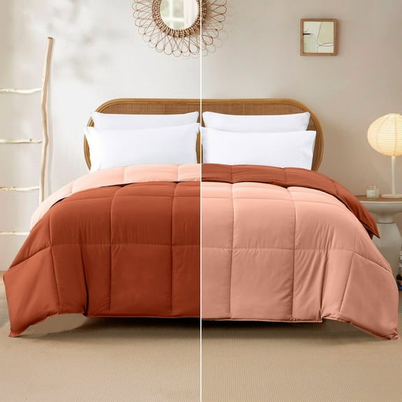 Modern Threads Reversible Rust & Clay All-Season Down Alternative Adult Bed Comforter, Queen