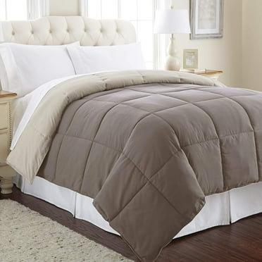 Modern Threads Reversible Stone/Champagne All-Season Down Alternative Adult Bed Comforter, Twin