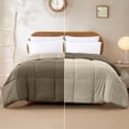 thumbnail image 1 of Modern Threads Down Alternative Reversible Comforter Stone & Champagne Twin, 1 of 19
