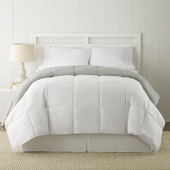 Modern Threads Reversible White & Gray Adult Down Alternative Comforter, King
