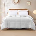 thumbnail image 1 of Modern Threads Reversible White & White All-Season Down Alternative Adult Bed Comforter, King, 1 of 20