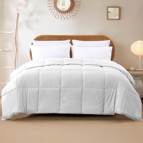 Modern Threads Reversible White & White All-Season Down Alternative Adult Bed Comforter, Queen