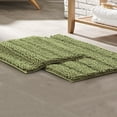 thumbnail image 1 of Modern Threads Sage 2 Pack Chenille Noodle Non-Slip Backing Bath Mat Set, 17" x 24" & 21" x 34", 1 of 2