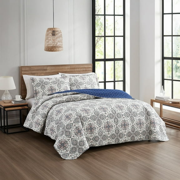 Modern Threads Soren 2-Piece Reversible Cotton Floral Quilt Set, Twin