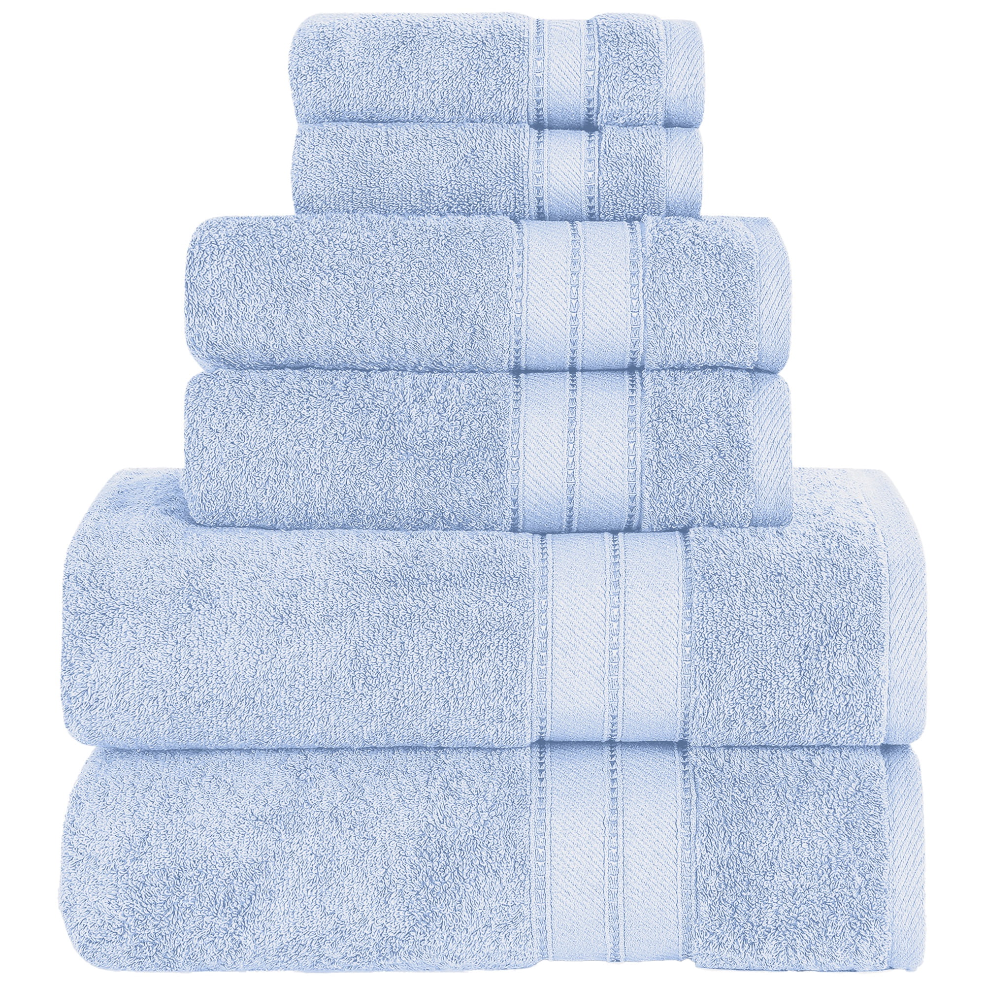 Modern Threads Spunloft 6-Piece Cotton Bath Towel Set, Blue