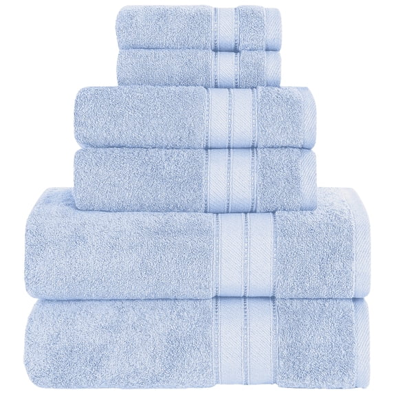 Modern Threads Spunloft 6-Piece Cotton Bath Towel Set, Blue