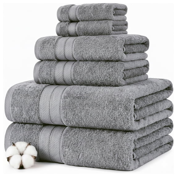 Modern Threads SpunLoft™ 6 Piece Adult Towel Set, Charcoal