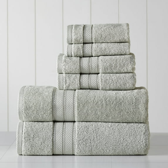 Modern Threads Spunloft 6-Piece Cotton Bath Towel Set, Gray