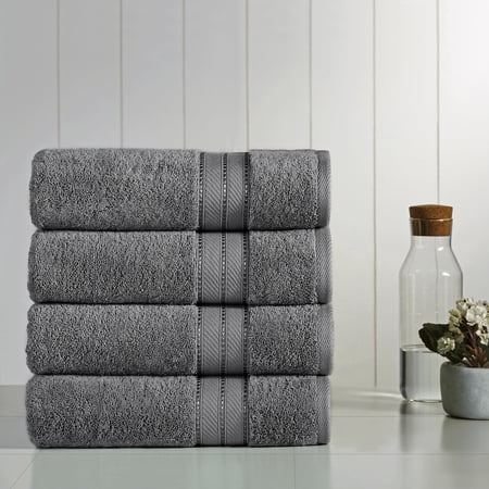 Modern Threads Spunloft Cotton Bath Towels, Charcoal (4 Count)