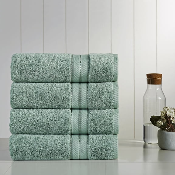 Modern Threads Spunloft Cotton Bath Towels, Eucalyptus (4 Count)