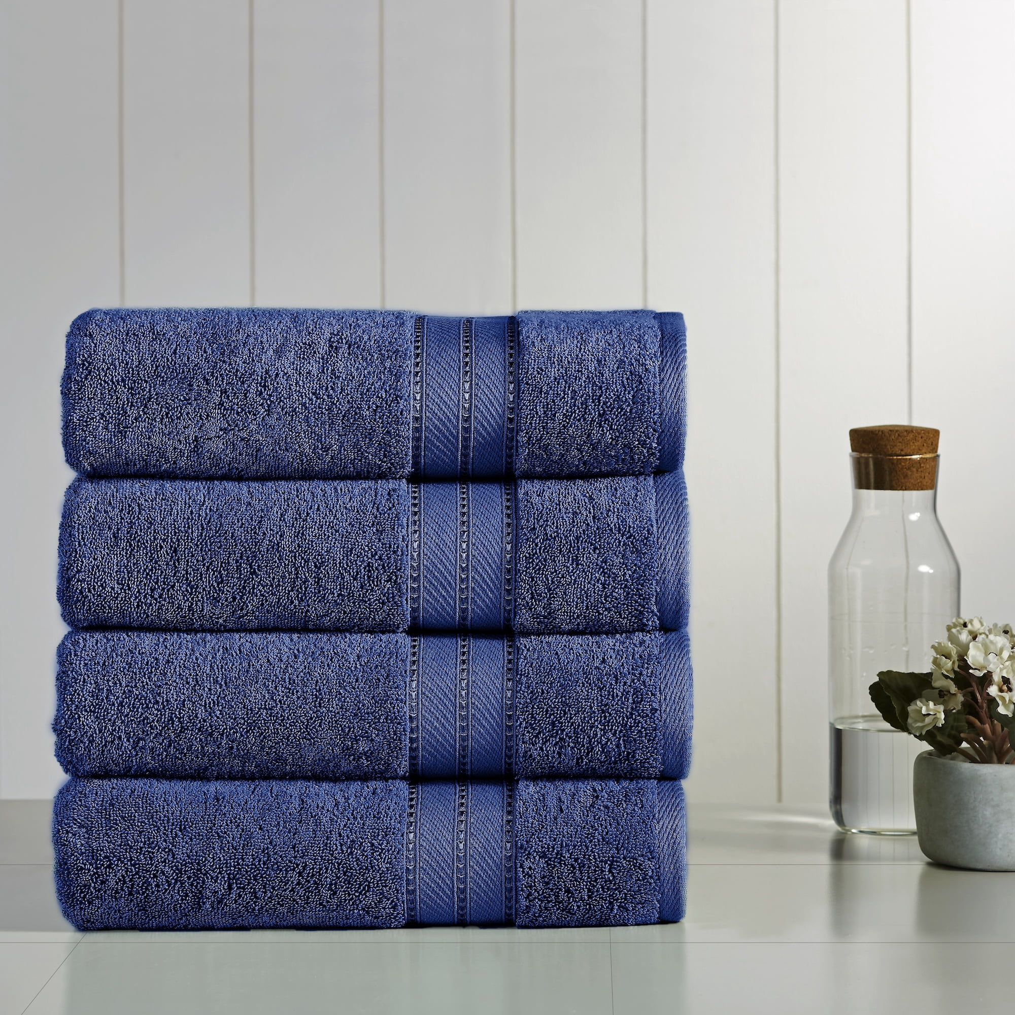 Modern Threads Spunloft Towels Solid Print Bath Towels 4 Count