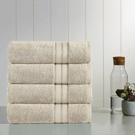 Modern Threads Spunloft Cotton Bath Towels, Sand (4 Count)