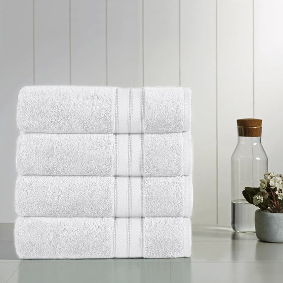 Modern Threads Spunloft Cotton Bath Towels, White (4 Count)