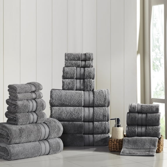Modern Threads Spunloft™ 18 Piece Luxury Adult Bath Towel Set, Charcoal
