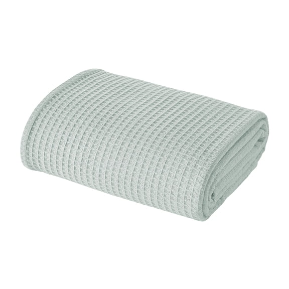 Modern Threads Thermal Blue Cotton Waffle Weave Bed Blanket, Twin