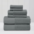 thumbnail image 1 of Modern Threads Waffle-Rib 6-Piece Cotton Bath Towel Sets, Carbon, 1 of 6