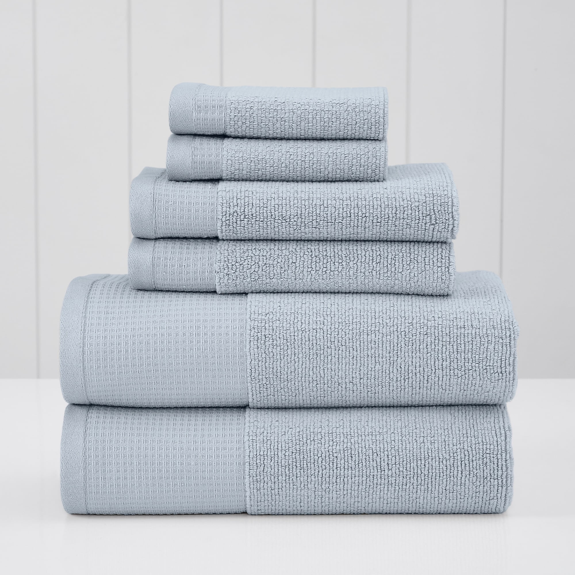 Modern Threads Waffle-Rib 6-Piece Cotton Bath Towel Sets, Air