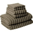 thumbnail image 1 of Modern Threads Luxury 100% Cotton 6-pc Wavy Towel Set, Taupe, 1 of 7