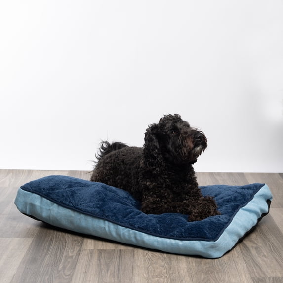 Modern ThreadsOrthopedic Memory Foam Soft Plush Pillow Bed, Linen Blue