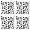 thumbnail image 1 of Ambesonne Modern Throw Pillow Cover 4 Pack, Circus Magician Theme, 24", Black and White, 1 of 2