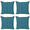 thumbnail image 1 of Ambesonne Blue Throw Pillow Cover 4 Pack, Circles Dots Rounded Tile, 20", Blue, 1 of 2