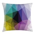 thumbnail image 1 of Modern Throw Pillow Cushion Cover, Fragmented Triangle Color Shades in Gradient Tones Mosaic Style Digital Pattern, Decorative Square Accent Pillow Case, 16 X 16 Inches, Multicolor, by Ambesonne, 1 of 2