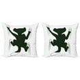 thumbnail image 1 of Ambesonne Cat Throw Pillow Cover 2 Pack, Animal Funny Pet Art, 18", Dark Green White, 1 of 2