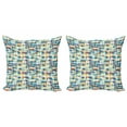 thumbnail image 1 of Modern Throw Pillow Cushion Cover Pack of 2, Colorful Low Poly Geometric Illustration of Hazy Squares Contemporary Demonstration, Zippered Double-Side Digital Print, 4 Sizes, Multicolor, by Ambesonne, 1 of 2