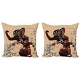 thumbnail image 1 of Ambesonne Modern Throw Pillow Cover 2 Pack, Circle with Women Image, 16", Sand Brown Seal Brown, 1 of 5
