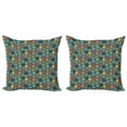thumbnail image 1 of Ambesonne Green Throw Pillow Cover 2 Pack, Colorful Abstract Circle, 16", Multicolor, 1 of 2