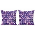 thumbnail image 1 of Ambesonne Modern Throw Pillow Cover 2 Pack, Geometric Violet Circles, 20", Pale Pink Purple, 1 of 2