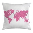 thumbnail image 1 of Modern Throw Pillow Cushion Cover, Surface of the Earth As Spring Season Flower Garden Motivation Fresh Geography Picture, Decorative Square Accent Pillow Case, 24 X 24 Inches, Hot Pink, by Ambesonne, 1 of 2