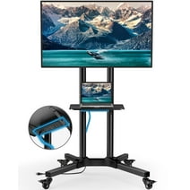 Pipishell Rolling TV Stand with wheel,Mobile Tilting TV Cart with Adjustable Shelf for 32-85 inch Flat Panel TVs,Max 600x400mm,Holds up to 132 lbs