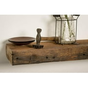 Modern Timber Craft 12 Inch Reclaimed Wood Wall Shelf | Solid Rustic American Barnwood with Floating Shelf Brackets | 2.75 Thickness | 12 L x 7 D, Unfinished