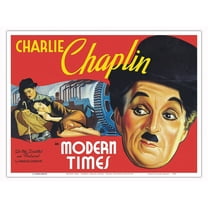 Modern Times - Starring Charlie Chaplin - Vintage Film Movie Poster c.1936 - Master Art Print (Unframed) 9in x 12in
