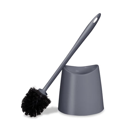 Modern Toilet Brush and Holder, Grey