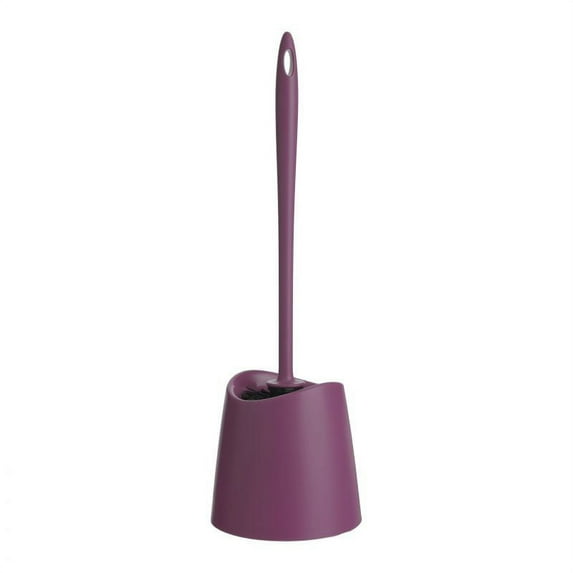 Modern Toilet Brush and Holder, Purple