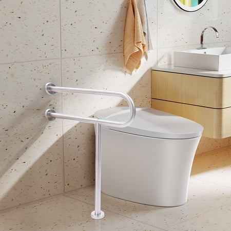 Modern Toilet Grab Bar Safety Handicap Rails Stainless Steel Rail Support Max. Load Capacity 165 lbs 23.6*29.5in for Private Bathrooms, Hospitals, Schools, Nursing Homes
